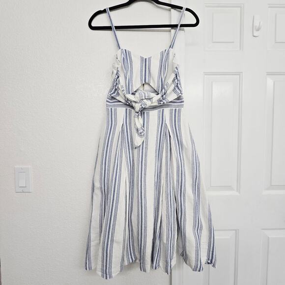 RACHEL Rachel Roy Lola Dress Cotton Stripe Cut-Out Twist Bodice Knee-Length 2 - Picture 3 of 13